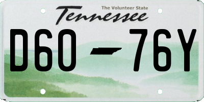 TN license plate D6076Y
