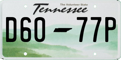 TN license plate D6077P