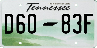 TN license plate D6083F