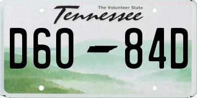 TN license plate D6084D