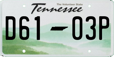 TN license plate D6103P
