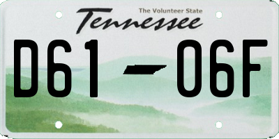 TN license plate D6106F
