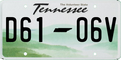 TN license plate D6106V