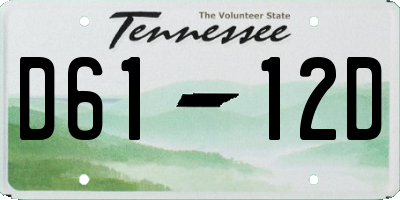 TN license plate D6112D