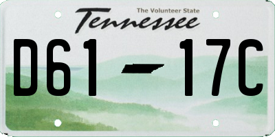 TN license plate D6117C