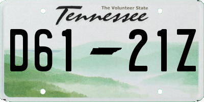 TN license plate D6121Z