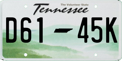 TN license plate D6145K