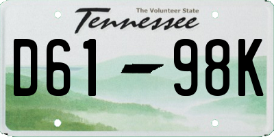 TN license plate D6198K