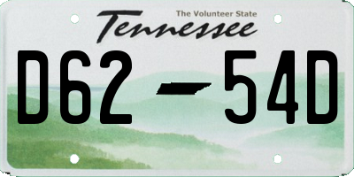 TN license plate D6254D