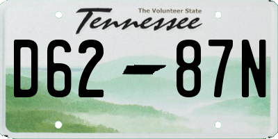 TN license plate D6287N