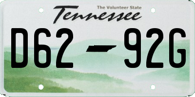 TN license plate D6292G