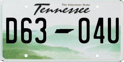 TN license plate D6304U