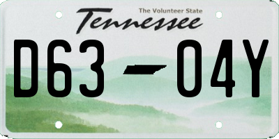 TN license plate D6304Y