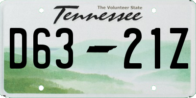 TN license plate D6321Z