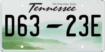 TN license plate D6323E