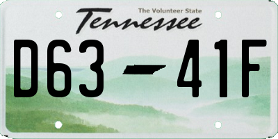 TN license plate D6341F