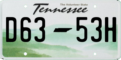 TN license plate D6353H