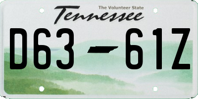 TN license plate D6361Z