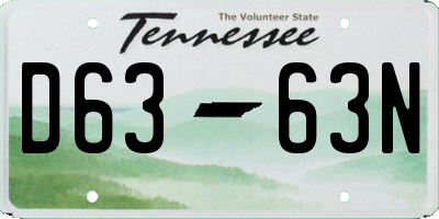 TN license plate D6363N