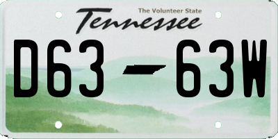 TN license plate D6363W