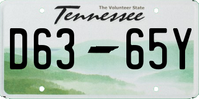 TN license plate D6365Y