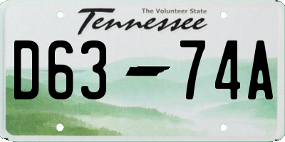 TN license plate D6374A