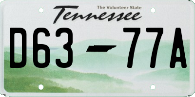 TN license plate D6377A