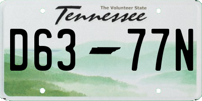TN license plate D6377N