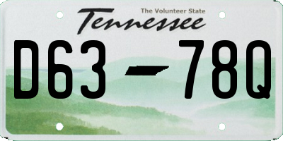 TN license plate D6378Q