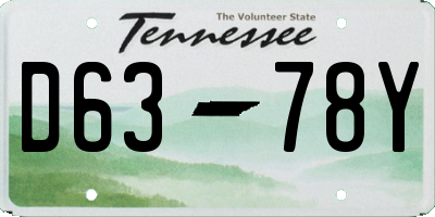 TN license plate D6378Y