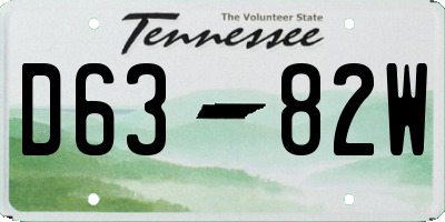 TN license plate D6382W