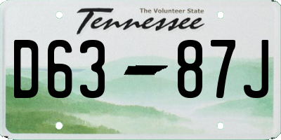 TN license plate D6387J