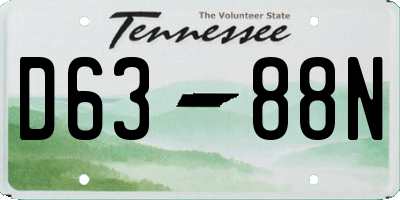 TN license plate D6388N