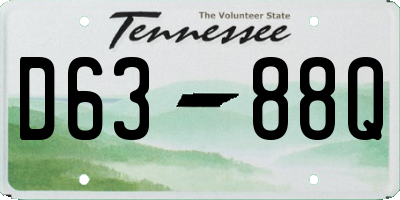 TN license plate D6388Q
