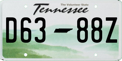 TN license plate D6388Z
