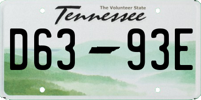 TN license plate D6393E