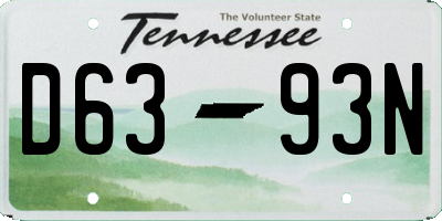 TN license plate D6393N