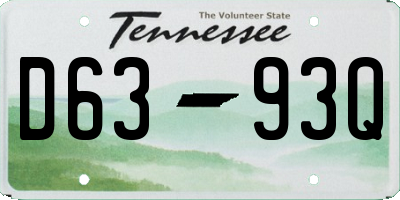 TN license plate D6393Q