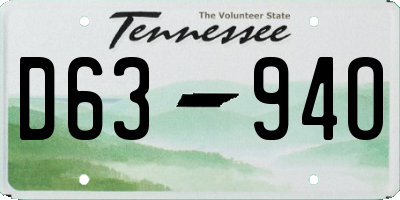 TN license plate D6394O