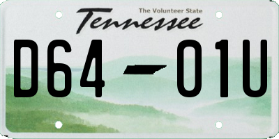 TN license plate D6401U