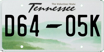 TN license plate D6405K