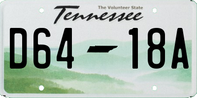 TN license plate D6418A