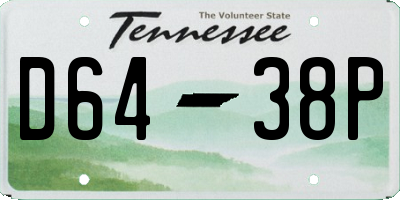 TN license plate D6438P