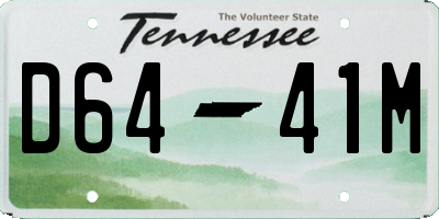 TN license plate D6441M