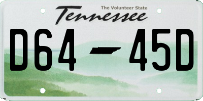 TN license plate D6445D