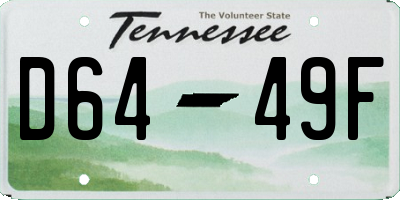 TN license plate D6449F