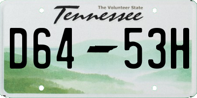 TN license plate D6453H