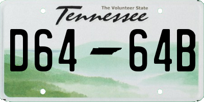 TN license plate D6464B
