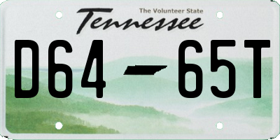 TN license plate D6465T