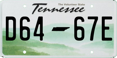 TN license plate D6467E